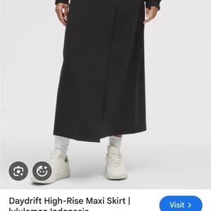 lululemon athletica High-Rise Maxi Skirt in Black with Front Slit